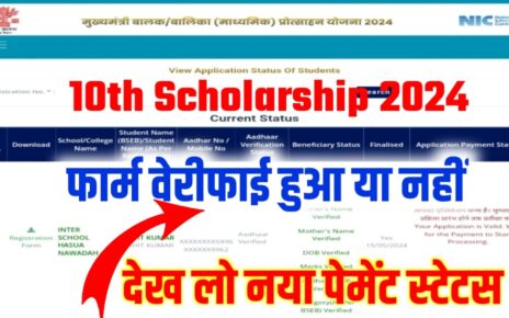 BSEB 10th Scholarship Form Status Check 2024: बिहार बोर्ड ने जारी किया 10वीं स्कॉलरशिप का फॉर्म स्टेटस, इस लिंक से देखो आपका Form Verify हुआ या नहीं ,तभी आएगा बैंक खाते में पैसे