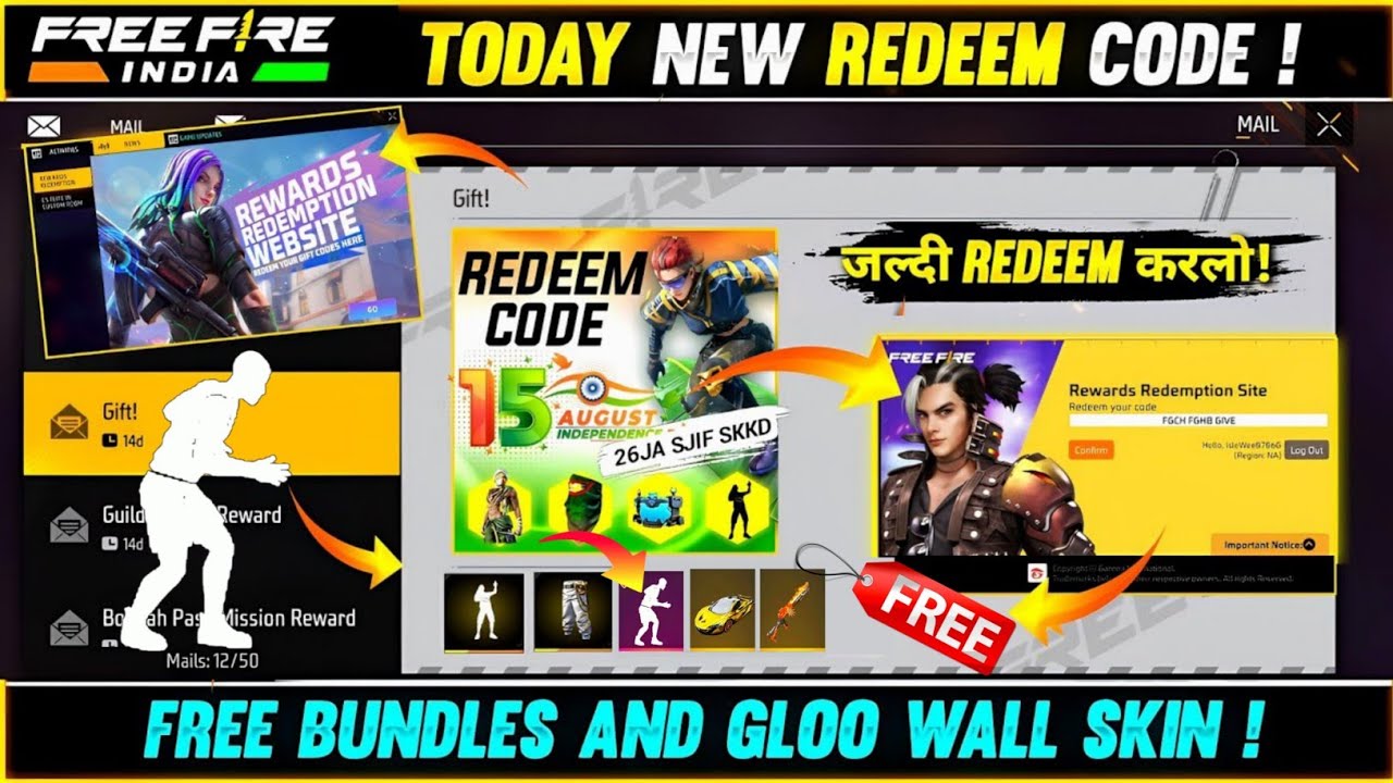 Breaking News Free Fire Today Redeem Code Claim Now: आ गया फ्री फायर का नया रिडीम कोड अब मिलेंगे अगस्त के महीने में ये आइटम्स।