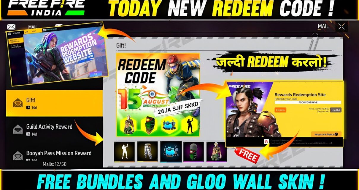 Free Fire Max Redeem Code Today 26-28 July 2024: आज का रिडीम कोड 100% काम करेगा जल्दी से करो क्लेम