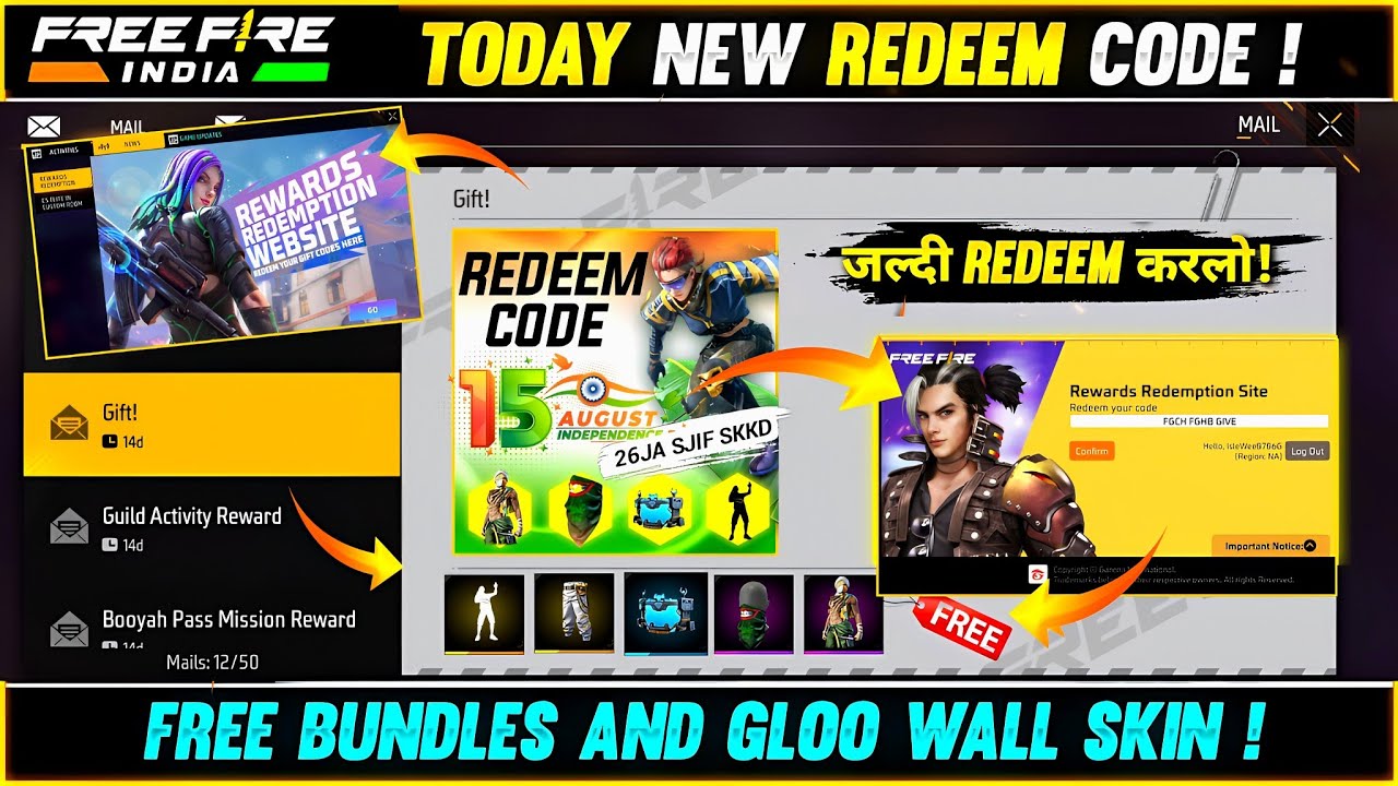 Free Fire Max Redeem Code Today 26-28 July 2024: आज का रिडीम कोड 100% काम करेगा जल्दी से करो क्लेम