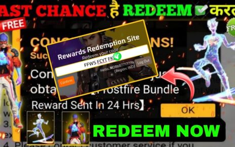 Free Fire Today 100% Working Redeem Code : आ गया आज का 100% काम करने वाला रिडीम कोड अभी-अभी हुआ जारी जल्दी से लूटो