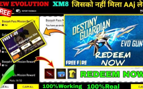 Garena Free Fire Today Working Redeem Code : New Evolution XM8 जिसको नहीं मिला जल्दी से ले लो