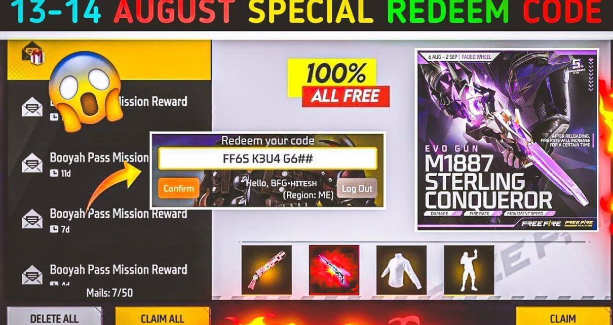 Today's Free Fire Max Free New Redeem Code Check 2024: आज तुरंत मिलेंगे 500+ डायमंड, आ गया आज का 100% एक्टिव रिडीम कोड