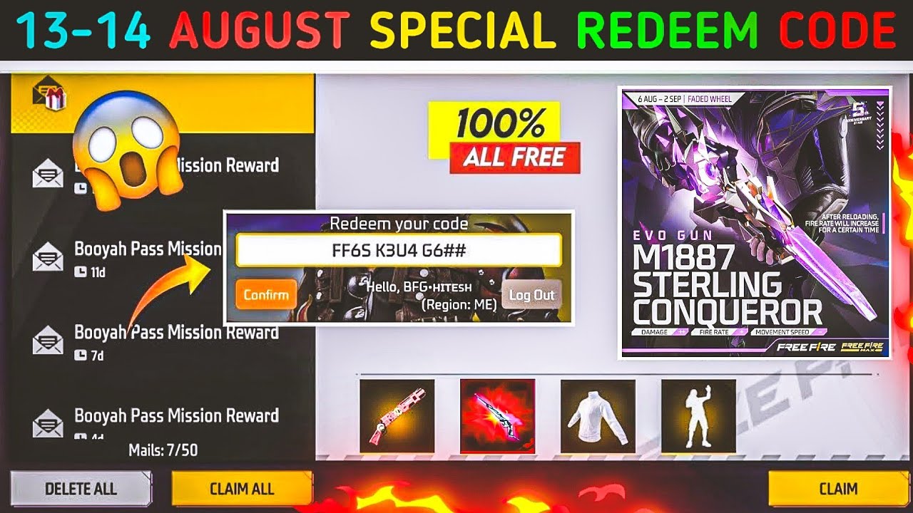 Today's Free Fire Max Free New Redeem Code Check 2024: आज तुरंत मिलेंगे 500+ डायमंड, आ गया आज का 100% एक्टिव रिडीम कोड