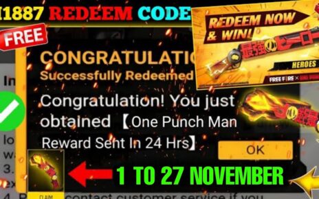 Free Fire Today Redeem Code Working Code:100% वर्किंग रिडीम कोड आ गया छठ के शुभ अवसर पर जल्दी से लूट लो कई आइटम्स