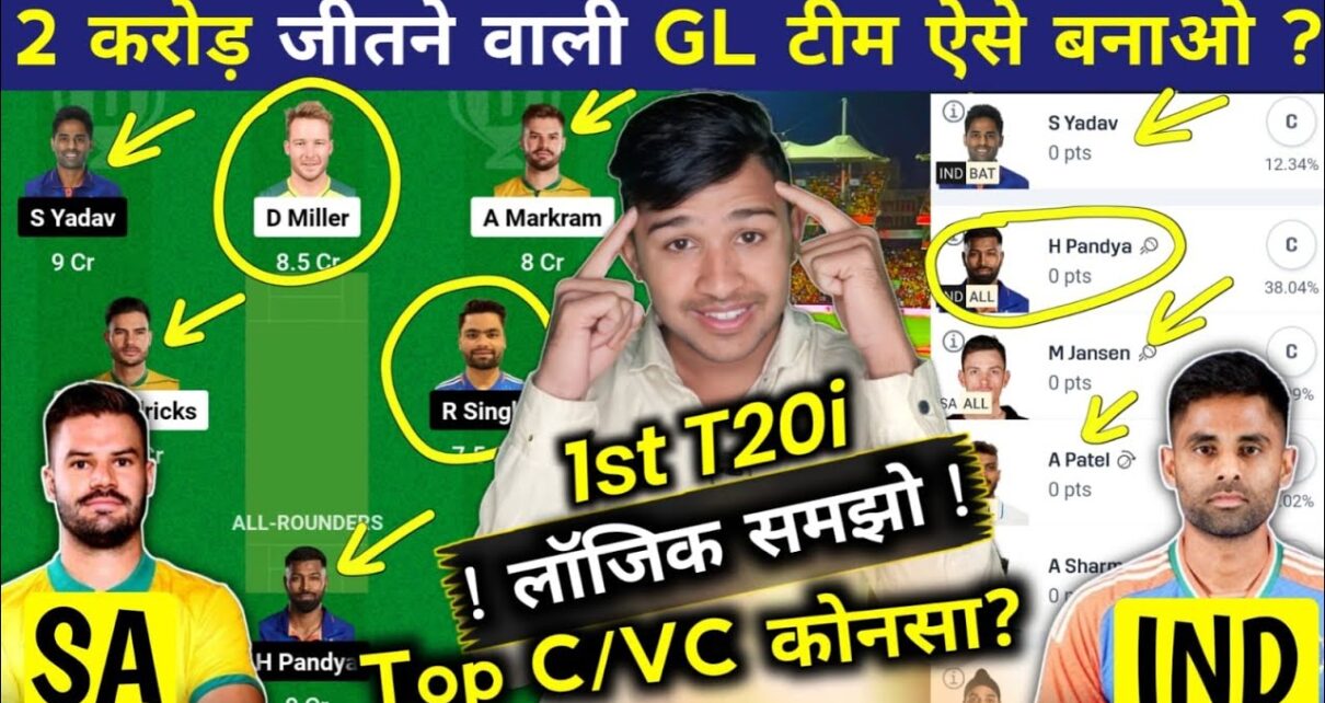 IND VS SA Dream11 Team Prediction : पहले मैच में इस खिलाड़ी पर करें भरोसा 100% जीत होगा।