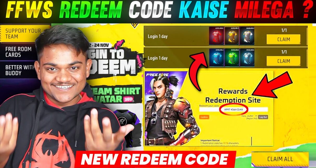 Today Free Fire Max Redeem Code : छठ पूजा के अवसर पर आज का रिडीम कोड पाए बिल्कुल फ्री में